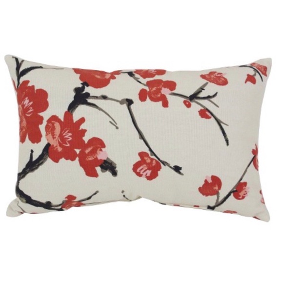 Pillow Perfect Other - Pillow Perfect Red Cherry Blossom Throw Pillow